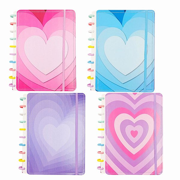 Caderno de Discos C/ Divisórias 20x26cm - Corações