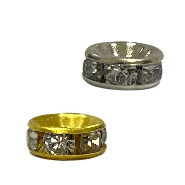 Pct c/ 20 Entremeio Rondela Strass 08mm