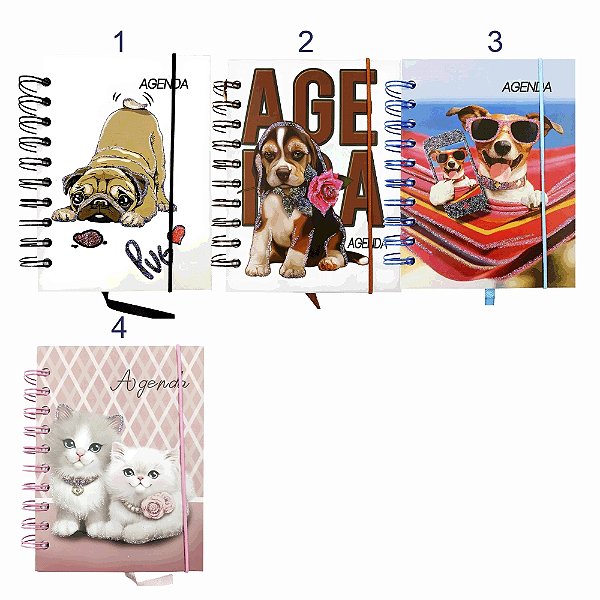 Mini Agenda Permanente Animais 15x11cm 160 Folhas Em Papel Interponte