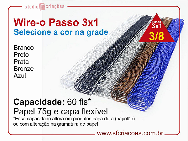 Kit c/ 04 Wire-o 3/8" - Passo 3:1