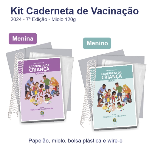 Kit Caderneta de Vacinação 2024 - 7ª Edição - Miolo 120g