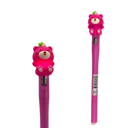 Caneta que Acende Led Ursinho - Pink