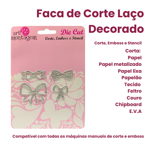 Faca de Corte Laço Decorado - Art & Montagem