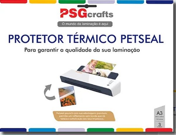 Pct c/ 03 fls Protetor Térmico PET A3 - 150 micra