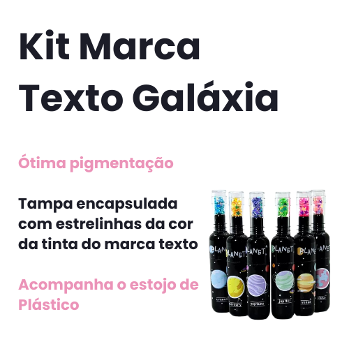 Kit 6 Marca Texto Garrafinha Galáxia