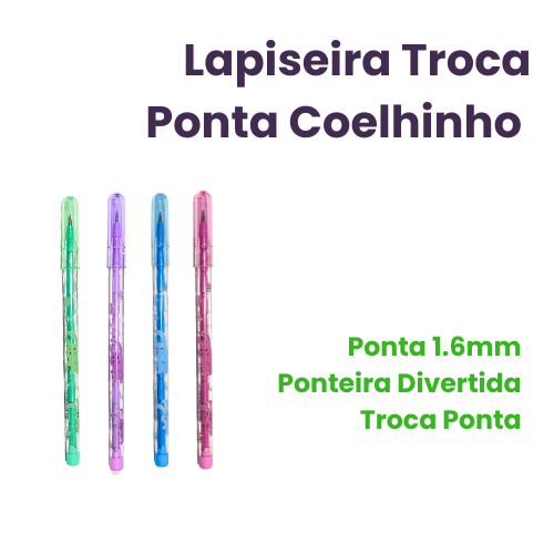 Lapiseira Troca Ponta - Coelho Transparente