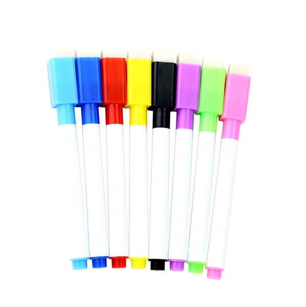 Mini Caneta para Quadro Branco (Memo Board) com Imã e Apagador