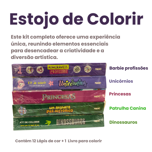 Kit Livro para Colorir com 12 Lápis