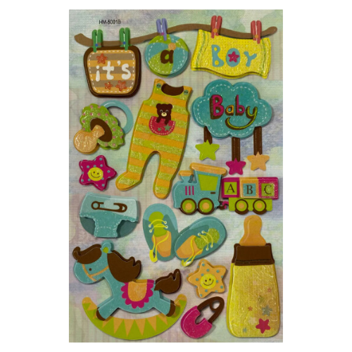 Adesivos Chipboard 3D Glitter Baby - Art & Montagem - CB064