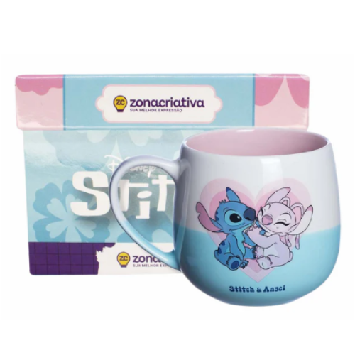 Caneca Maggie e Stitch Namorados - Zona Criativa