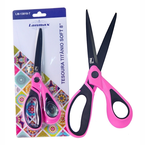 Tesoura Titânio Soft 8" Lanmax - LM-13018-T