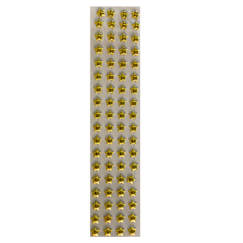 Cartela c/ 72 Estrelas Adesivas Douradas 10mm