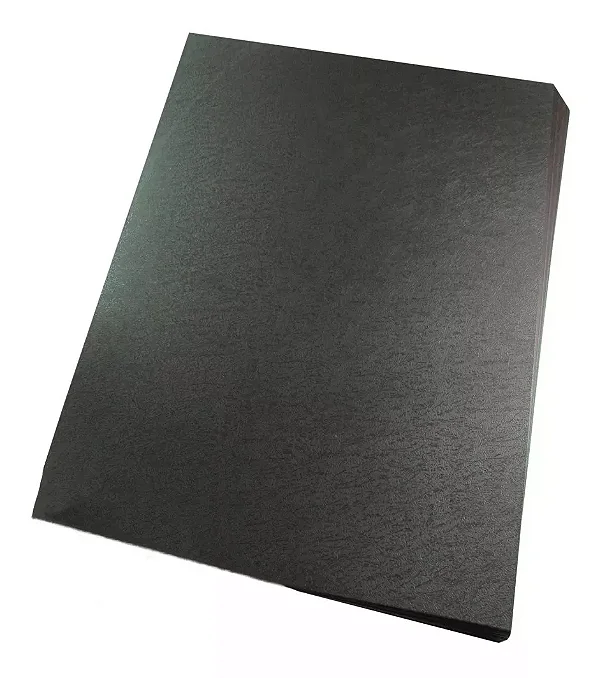 Capa PP Couro Preta - A4