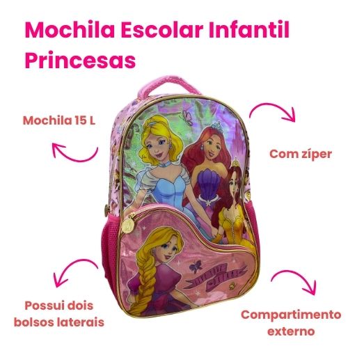 Mochila Infantil Princesas - Live your dreams