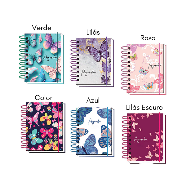 Agenda Permanente Borboleta Novas 19x13,5cm em Papel Interponte