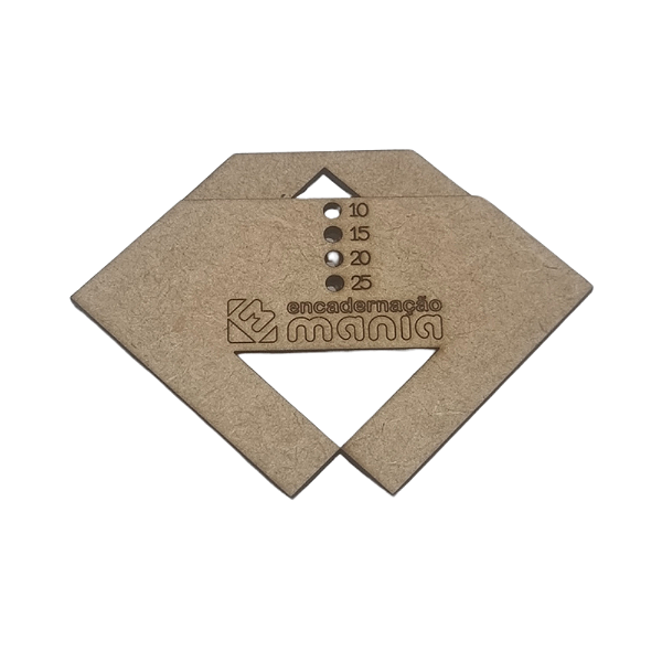 Gabarito 3 em 1 MDF - Fio de Cabelo, Furo de Ilhós e Canto Perfeito