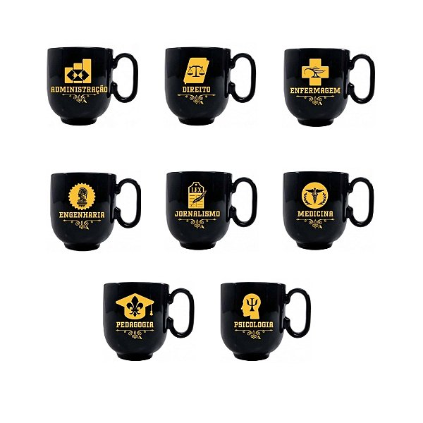 Caneca Profissões 350ml - Preta
