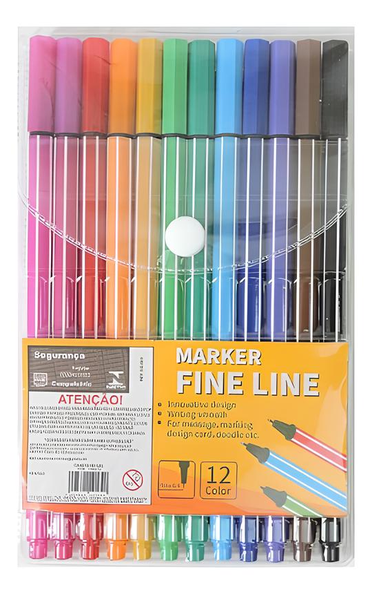 Caneta Fine Line 0.4 mm - 12 Cores