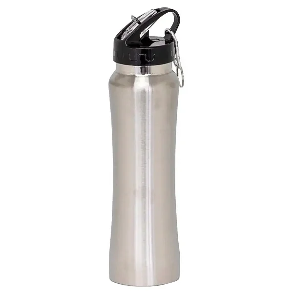 Garrafa com Canudo 750ml em Aço Inox