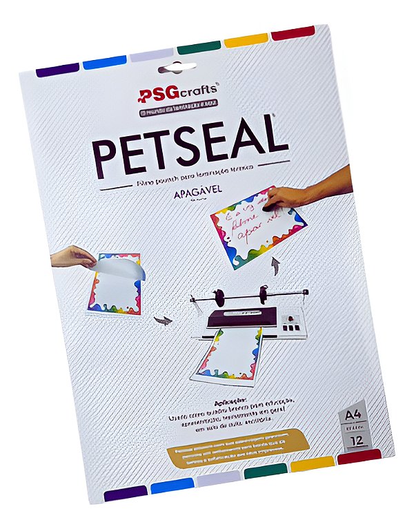 PETseal Apagável Brilho A4 80 micra - Plástico Plastificação