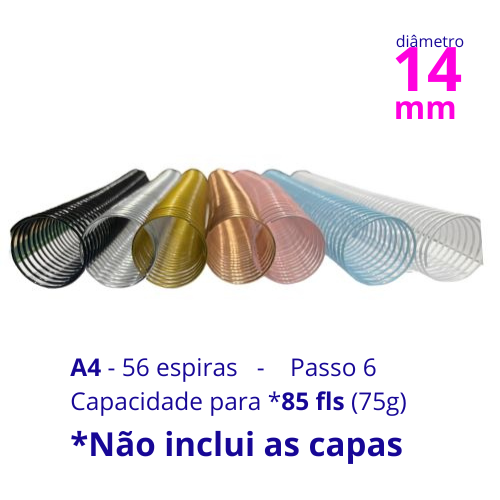 Pct c/ 05 Espiral de Arame - 14mm