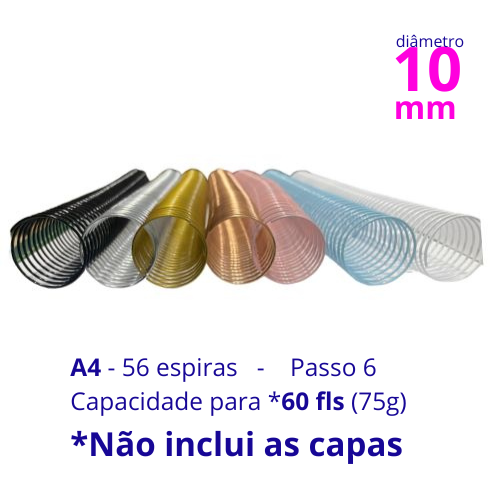 Pct c/ 05 Espiral de Arame - 10mm