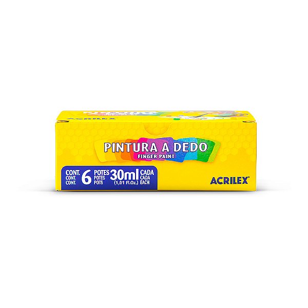 Pintura a Dedo Acrilex 30ML C/ 6 Cores