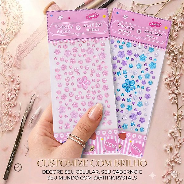 Cartela Adesiva Florzinha e Bolinha em Acrílico