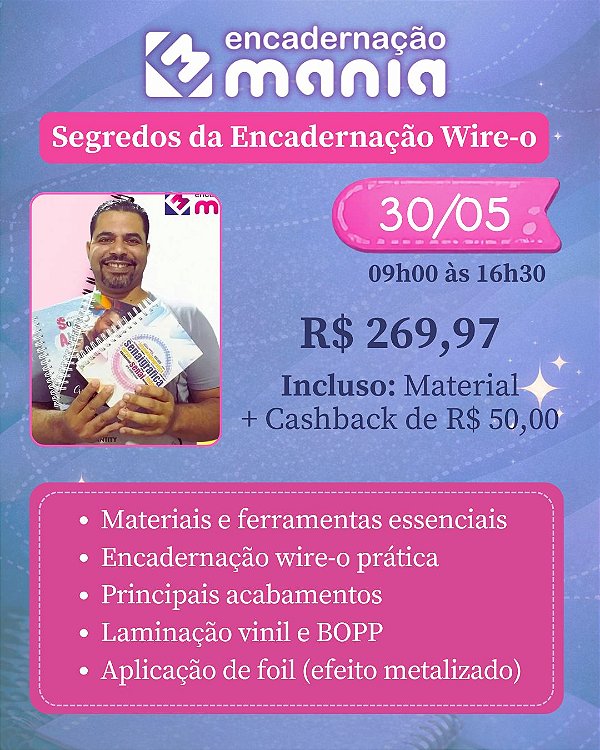 Curso Segredos da Encadernação Wire-o - 30/05/2026