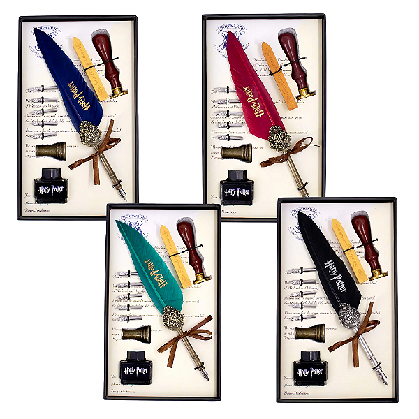 Kit Especial Caneta Pena Tinteiro Harry Potter