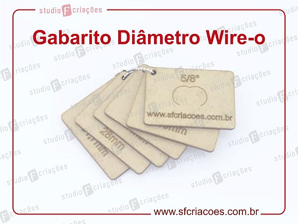 Gabarito Diametro Wire-o - MDF para identificação de wire-o 2x1