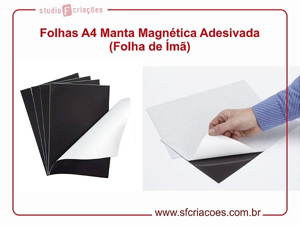 Folha A4 de Manta Magnética Adesivada (Folha de Ímã)