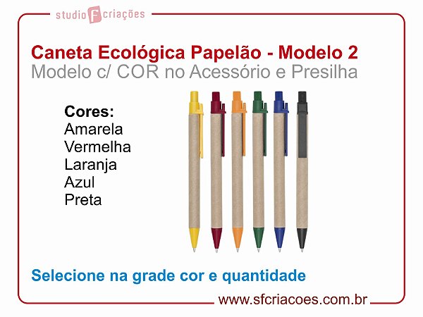 Caneta Ecologica (Papelão) - MODELO 2