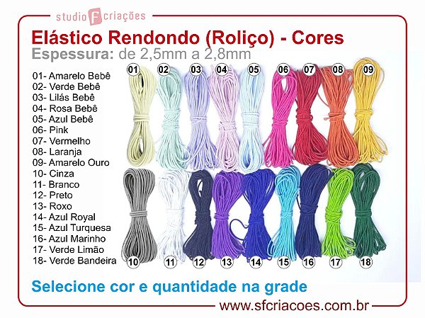01 pct c/ 10 metros de Elastico Rendondo