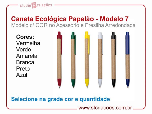 Caneta Ecologica (Papelão) - MODELO 7