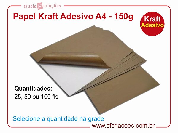Papel Kraft Adesivo A4 - 150g
