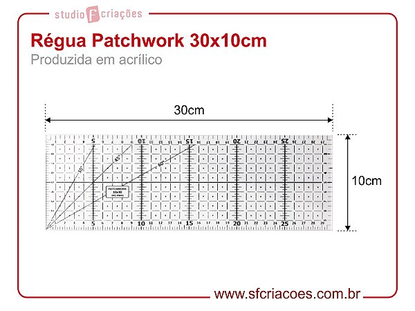Regua Patchwork 30x10cm