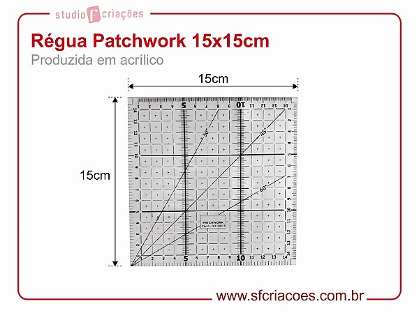 Regua Patchwork 15x15cm