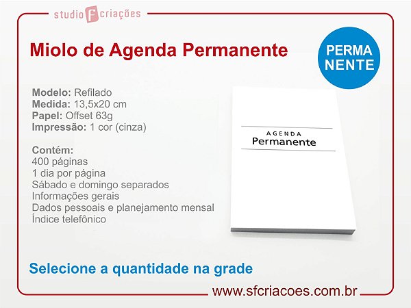 Miolo Agenda Executiva PERMANENTE (somente o miolo)
