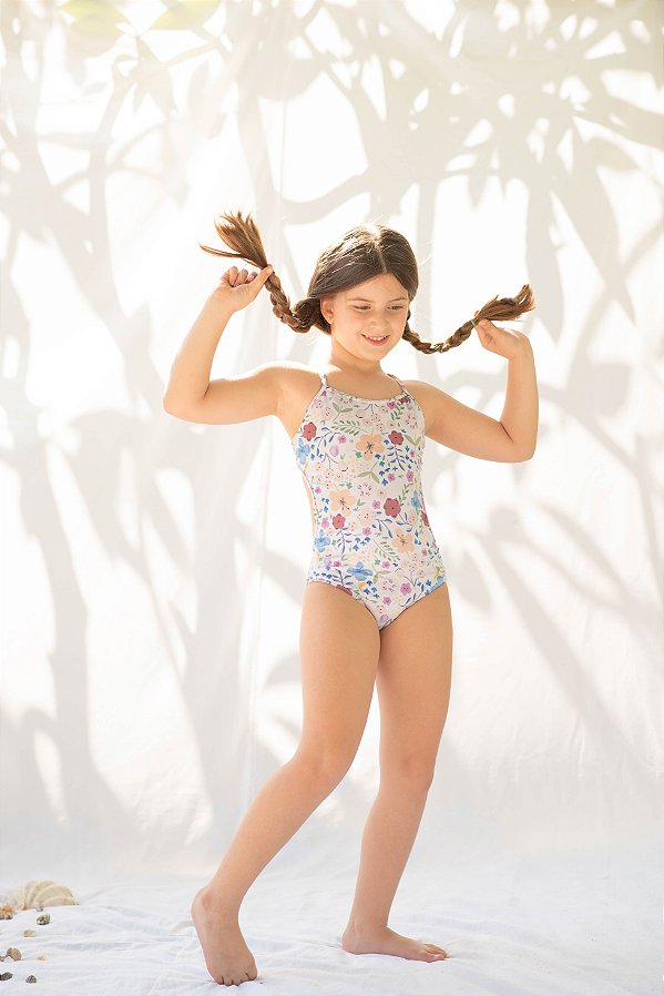 Maiô Infantil Estampado Floral Maxi - Jujulie | Moda Infantil Feminina