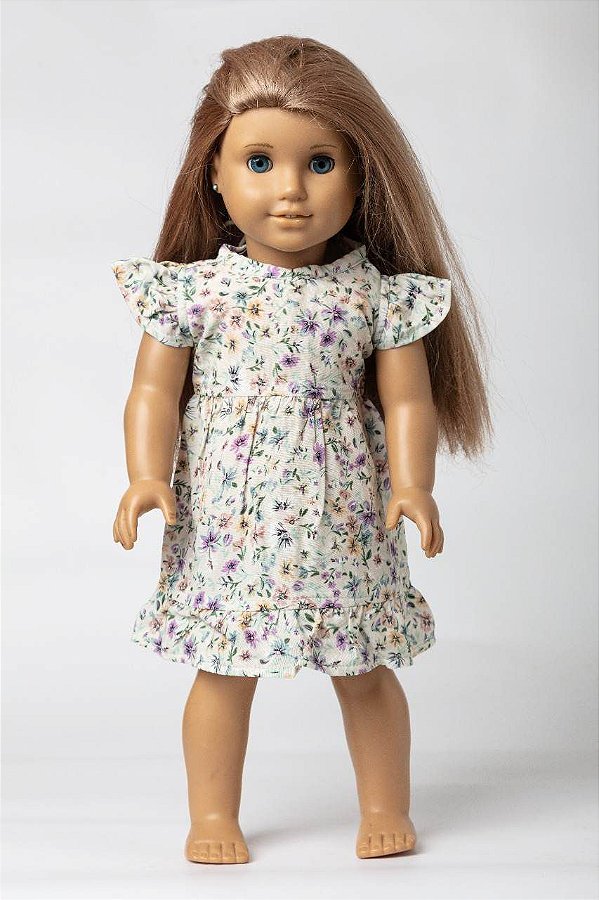 Vestido de Boneca American Girl Floral Claro