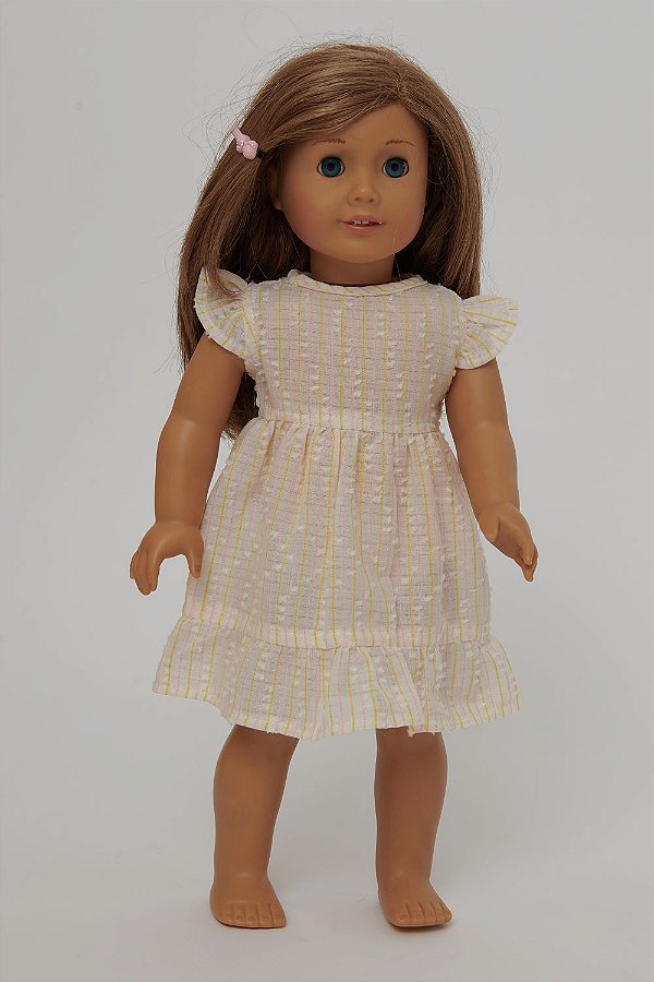 Vestido de Boneca American Girl Listrado Candy
