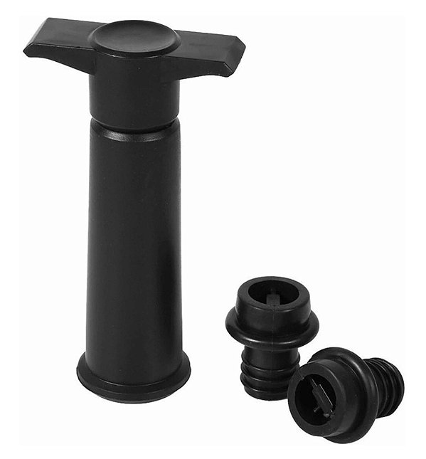 Bomba A Vácuo Com 2 Rolhas - Tampa Para Garrafas - Kit 3 Pçs. - Bomba para vinho - Presente Dia dos Pais