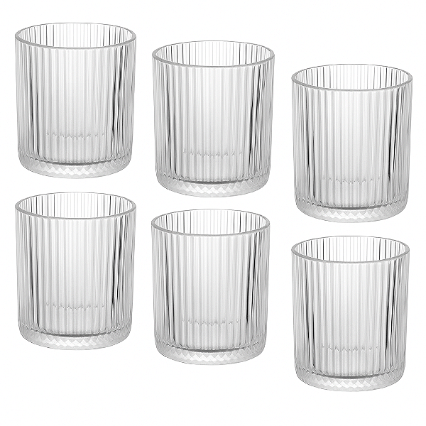 Copo Whisky Drink Vidro Baixo Grande Kit Com 6 Peças