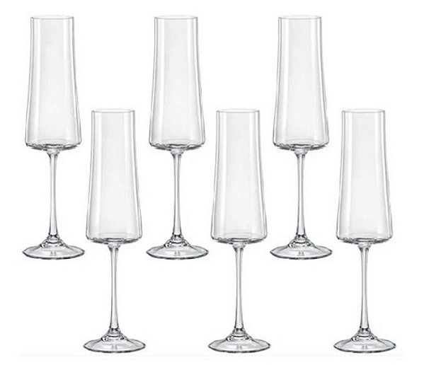 Jogo 6 Taças Champanhe Espumante Sommelier Luxo Em Cristal