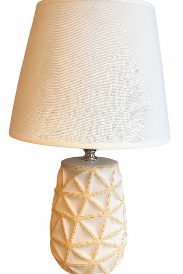 Abajur De Mesa Com Cúpula Branco - Luminária 34 x 20 cm