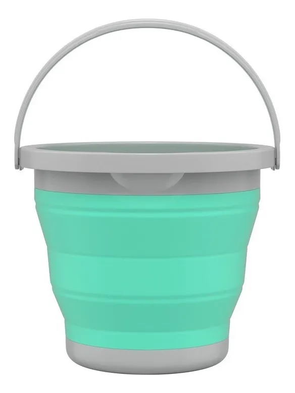 Balde Retrátil 5 Litros Com Alça Cor Verde agua - Flashlimp