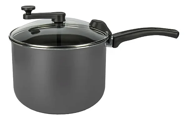 Pipoqueira Com Manivela 4,5 Litros Cor Grafite Tampa Transparente