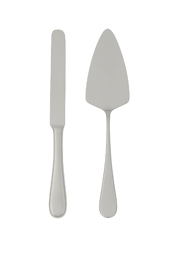 Jogo para Bolo – Faca e Pá (Espátula) Prata Cromado