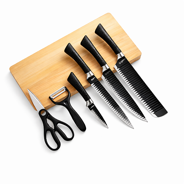 Kit Funcional Facas De Cozinha E Churrasco – 6 Peças Completo